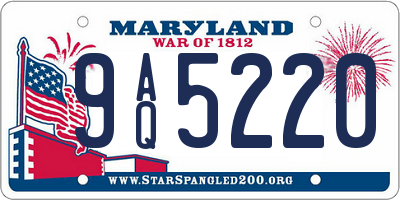 MD license plate 9AQ5220