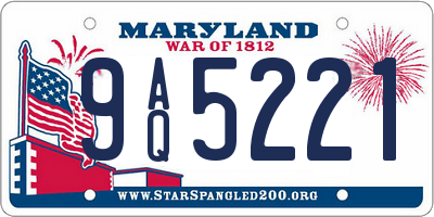 MD license plate 9AQ5221