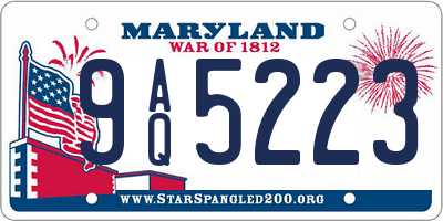 MD license plate 9AQ5223