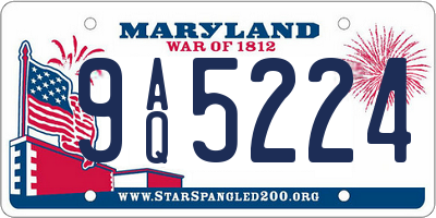 MD license plate 9AQ5224