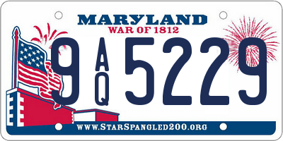 MD license plate 9AQ5229