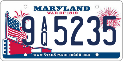 MD license plate 9AQ5235