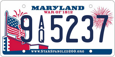 MD license plate 9AQ5237