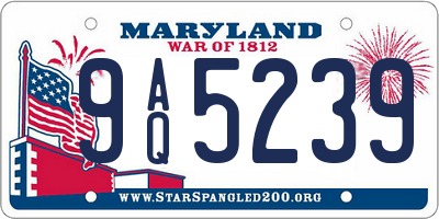 MD license plate 9AQ5239