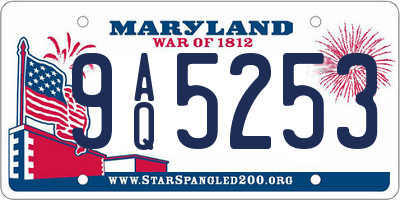 MD license plate 9AQ5253