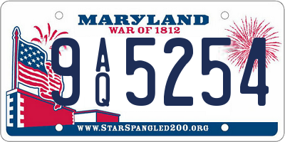MD license plate 9AQ5254