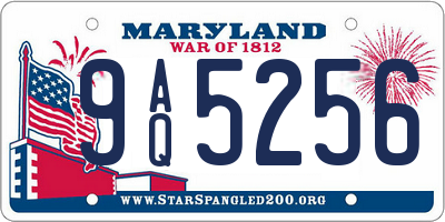 MD license plate 9AQ5256