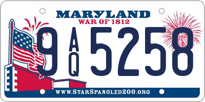 MD license plate 9AQ5258