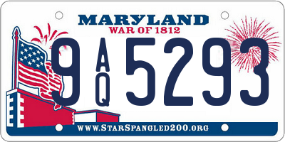 MD license plate 9AQ5293