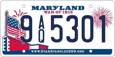 MD license plate 9AQ5301