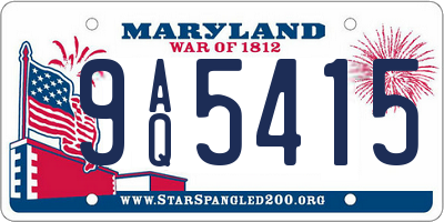 MD license plate 9AQ5415
