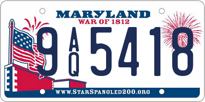 MD license plate 9AQ5418