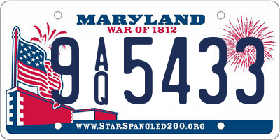 MD license plate 9AQ5433