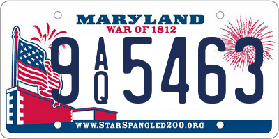 MD license plate 9AQ5463