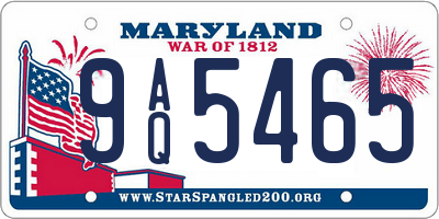 MD license plate 9AQ5465