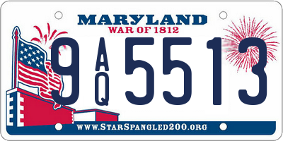 MD license plate 9AQ5513