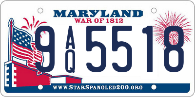 MD license plate 9AQ5518