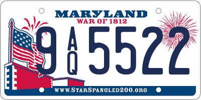 MD license plate 9AQ5522