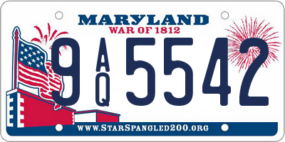 MD license plate 9AQ5542