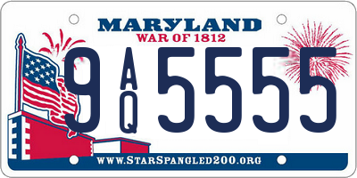 MD license plate 9AQ5555
