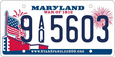 MD license plate 9AQ5603