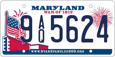 MD license plate 9AQ5624