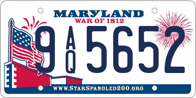 MD license plate 9AQ5652