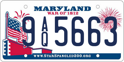 MD license plate 9AQ5663