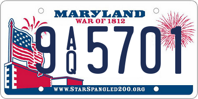 MD license plate 9AQ5701