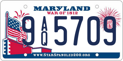 MD license plate 9AQ5709