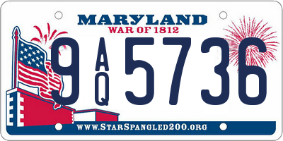 MD license plate 9AQ5736