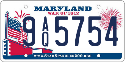 MD license plate 9AQ5754