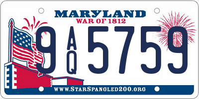 MD license plate 9AQ5759