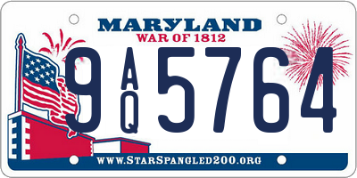 MD license plate 9AQ5764