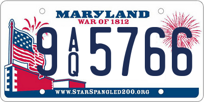 MD license plate 9AQ5766