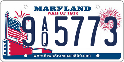 MD license plate 9AQ5773