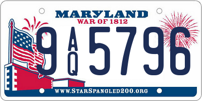 MD license plate 9AQ5796