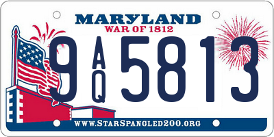 MD license plate 9AQ5813