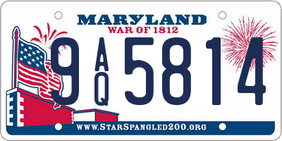 MD license plate 9AQ5814