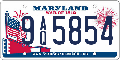 MD license plate 9AQ5854