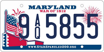 MD license plate 9AQ5855