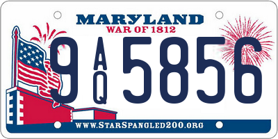 MD license plate 9AQ5856