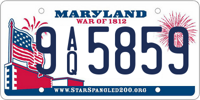 MD license plate 9AQ5859