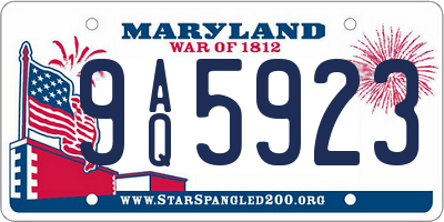 MD license plate 9AQ5923