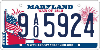 MD license plate 9AQ5924