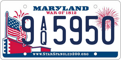 MD license plate 9AQ5950