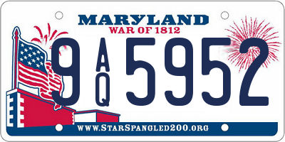 MD license plate 9AQ5952