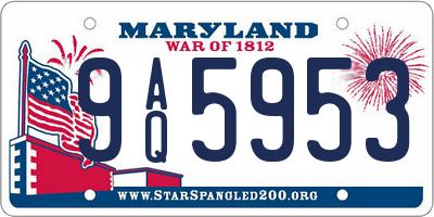 MD license plate 9AQ5953