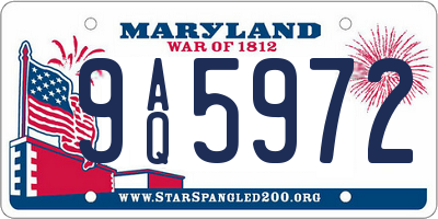 MD license plate 9AQ5972