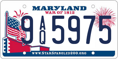 MD license plate 9AQ5975